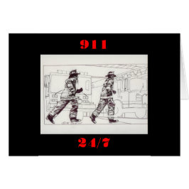 Feuerwehrmänner im Gang