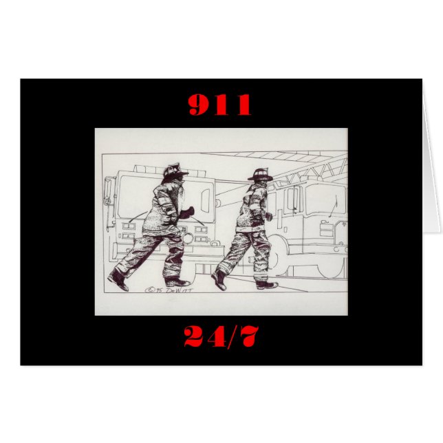 Feuerwehrmänner im Gang (Vorderseite (Horizontal))