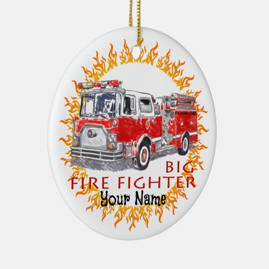 Feuerwehrmänner Keramik Ornament (Rechts)