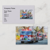 Feuerwehrmänner - Linie der Feuerspritzen in der Visitenkarte (Vorne/Hinten)