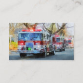 Feuerwehrmänner - Linie der Feuerspritzen in der Visitenkarte (Rückseite)