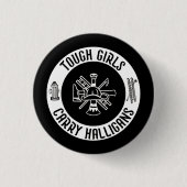 Feuerwehrmännerinnen Mädchen tragen Halligans Button (Vorderseite)