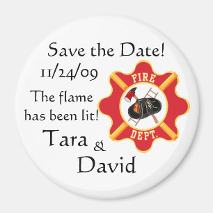 Feuerwehrmannes Save the Date! Magnet