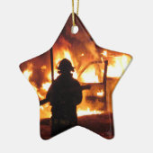 FeuerwehrmannHandline Keramik Ornament (Links)