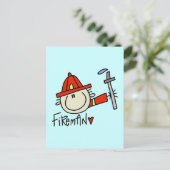 Feuerwehrmannmaennlich Postkarte (Stehend Vorderseite)