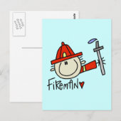 Feuerwehrmannmaennlich Postkarte (Vorne/Hinten)