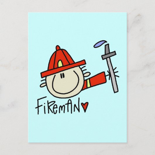 Feuerwehrmannmaennlich Postkarte (Vorderseite)