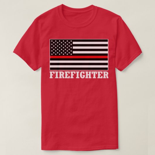 FeuerwehrmannUS-Flagge T-Shirt (Design vorne)