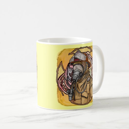 Feuerwehrmaske-Tasse Kaffeetasse (VorderseiteRechts)
