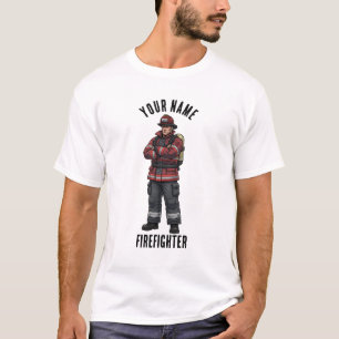 Feuerwehrmaskottchen-T-Shirt mit individuellem Nam T-Shirt