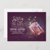 Feuerwehrmason Glas rustikal romantisch Save the D Ankündigungspostkarte (Vorne/Hinten)