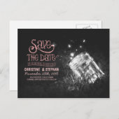 Feuerwehrmason Glas rustikal romantisch Save the D Ankündigungspostkarte (Vorne/Hinten)