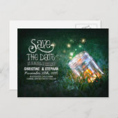 Feuerwehrmason Glas rustikal romantisch Save the D Ankündigungspostkarte (Vorne/Hinten)