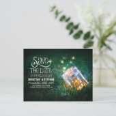 Feuerwehrmason Glas rustikal romantisch Save the D Ankündigungspostkarte (Stehend Vorderseite)