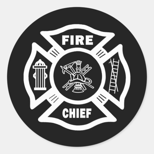 Feuerwehrmeister Runder Aufkleber (Vorderseite)