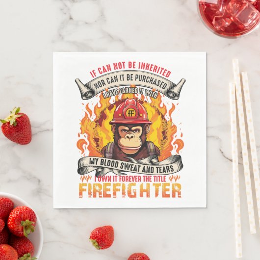 Feuerwehrmonkey Serviette (Beispiel)