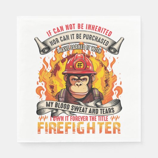 Feuerwehrmonkey Serviette (Vorderseite)