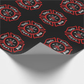Feuerwehrmuster-Abzeichen Geschenkpapier (Ecke)