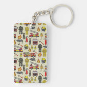 Feuerwehrmuster, Feuerwehrfahrzeug, Rettungsgetrie Schlüsselanhänger (Rückseite)