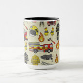 Feuerwehrmuster, Feuerwehrfahrzeug, Rettungsgetrie Tasse (Zentrum)