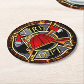 Feuerwehrmuster Runder Pappuntersetzer (Angewinkelt)