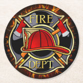 Feuerwehrmuster Runder Pappuntersetzer (Vorderseite)