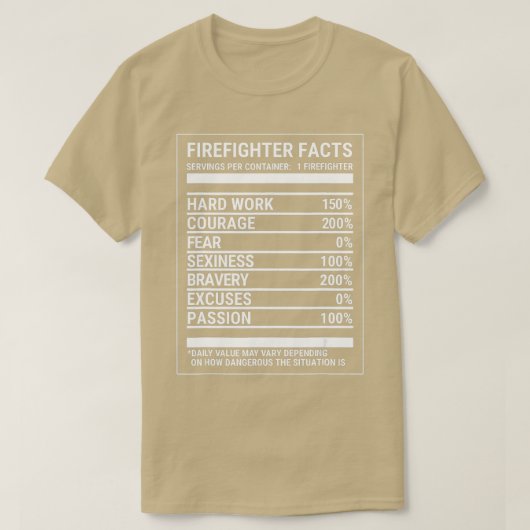 Feuerwehrnährwert Fakten Funny Firefight the T-Shirt (Design vorne)