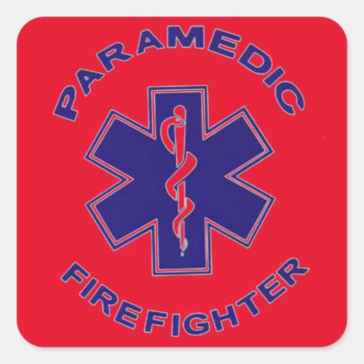 Feuerwehrparamedizin Quadratischer Aufkleber (Vorderseite)
