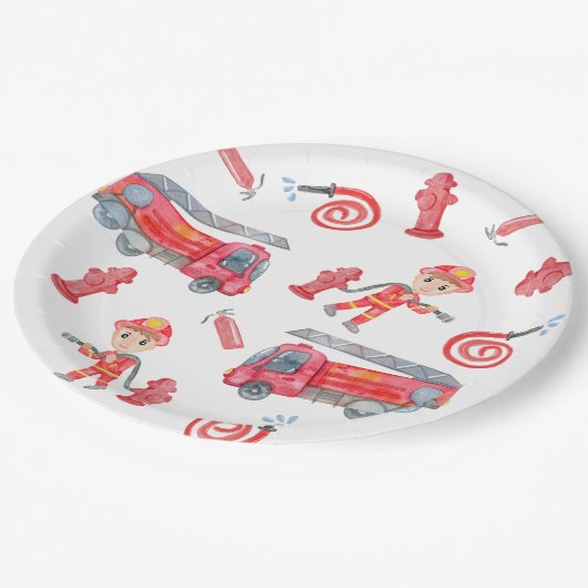 Feuerwehrpartei Pappteller (Schrägansicht)