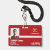 Feuerwehrpersonal-ID der Feuerwehr Ausweis (Vorderseite mit Lanyard)