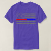 Feuerwehrpolizei Flag Thin Red Blue Line T-Shirt (Design vorne)