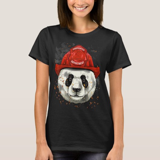 Feuerwehrriese Panda Feuerwehr Feuerwehrmann sein T-Shirt (Vorderseite)
