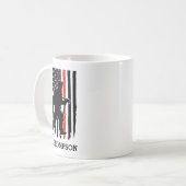 Feuerwehrroter Lauf - Personalisiert Kaffeetasse (Vorderseite Links)