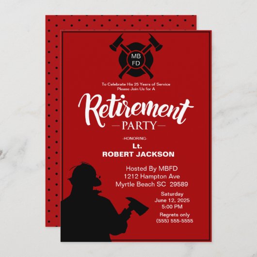Feuerwehrruhestand/Feuerwehrvorsorge Einladung (Vorne/Hinten)
