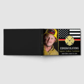 Feuerwehrruhestand Fireman Red Line Flag Foto Gästebuch (Voll)