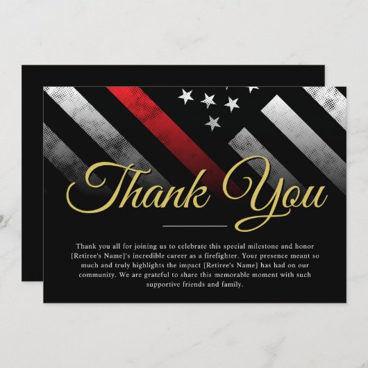 Feuerwehrruhestand Fireman Vielen Dank Karte (Vorne/Hinten)