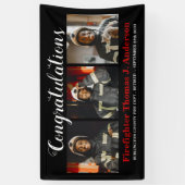 Feuerwehrruhestand Foto Collage Thin Red Line Banner (Vertikal)