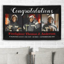 Feuerwehrruhestand Foto Collage Thin Red Line Banner