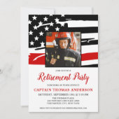 Feuerwehrruhestand Foto Feuerwehrmann ermüdend Einladung (Vorderseite)