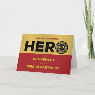Feuerwehrruhestand Hero Grunge Emblem Karte