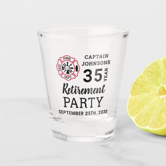 Feuerwehrruhestand Maltas Kreuz Personalisiert Schnapsglas (Vorderseite)
