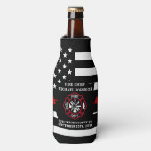 Feuerwehrruhestand Maltese Cross Thing Red Line Flaschenkühler (Flaschenvorderseite)