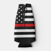 Feuerwehrruhestand Maltese Cross Thing Red Line Flaschenkühler (Rückseite)