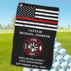 Feuerwehrruhestand Maltese Cross Thing Red Line Golfhandtuch