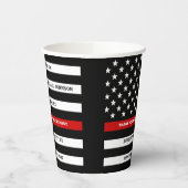 Feuerwehrruhestand Party dünne rote Linie Pappbecher (Links)