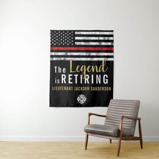 Feuerwehrruhestand Party Fireman Thin Red Line Wandteppich (Beispiel)