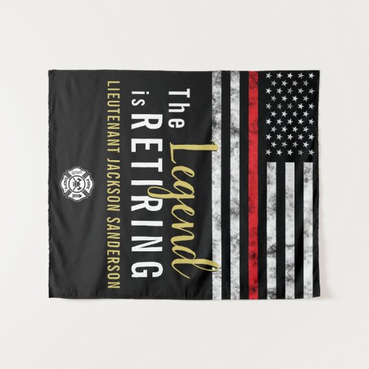 Feuerwehrruhestand Party Fireman Thin Red Line Wandteppich (Vorderseite (Horizontal))