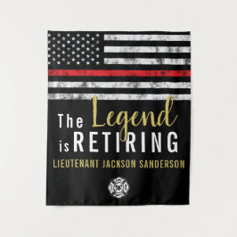 Feuerwehrruhestand Party Fireman Thin Red Line Wandteppich