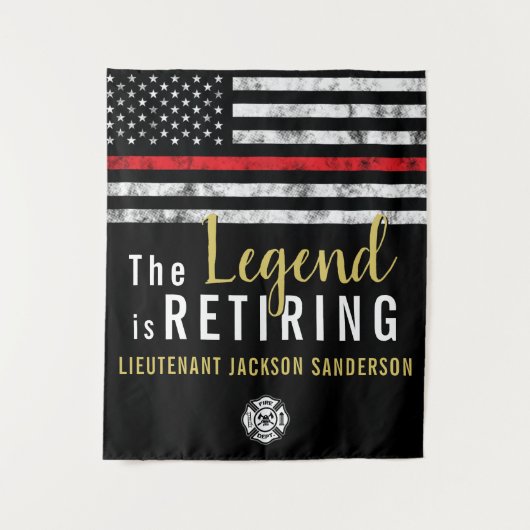 Feuerwehrruhestand Party Fireman Thin Red Line Wandteppich (Vorderseite)