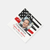 Feuerwehrruhestand Party Foto dünne rote Linie Serviette (Ecke)